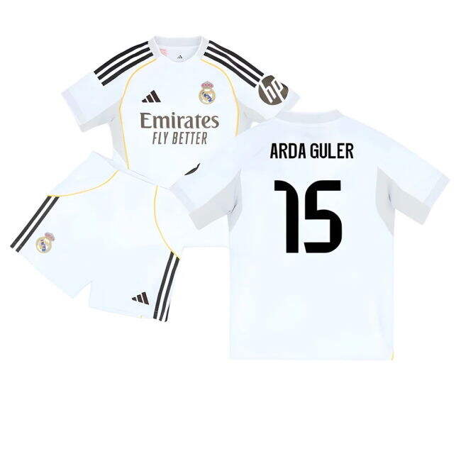 2025-2026 Real Madrid Home Youth Kit (Arda Guler 15) | Performance