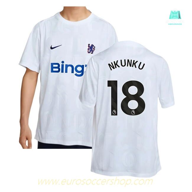 2025-2026 Chelsea Academy Pro Pre-Match Football Top (White) (Nkunku 18)