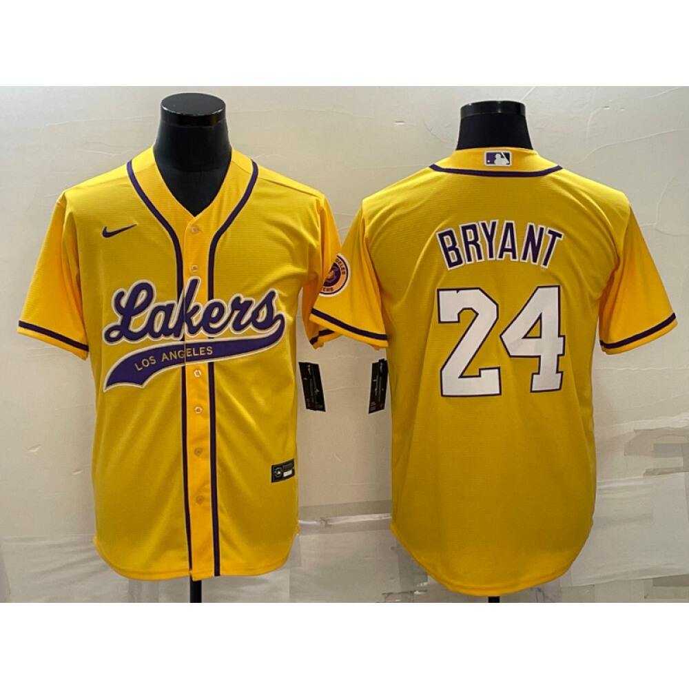 Collector's Item Value Men's LA Lakers #24 Kobe Yellow Basketball Jersey