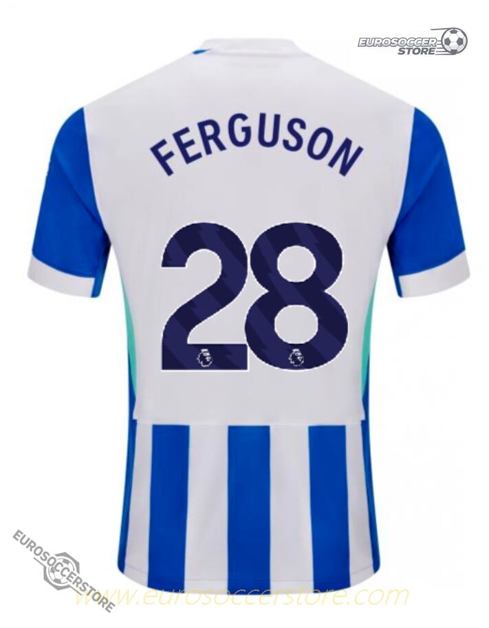 Brighton Hove Albion's 25-26 Home Jersey with FERGUSON 28 printing