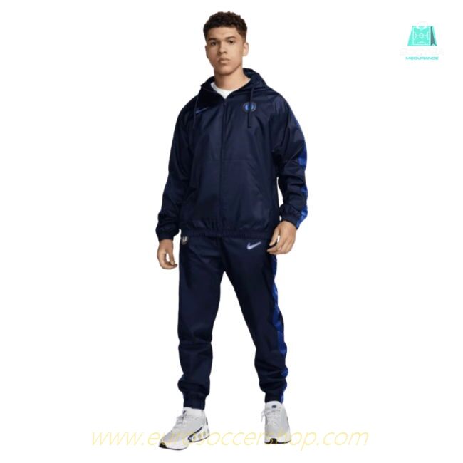 2024-2025 Chelsea Hooded Woven Tracksuit (Navy)