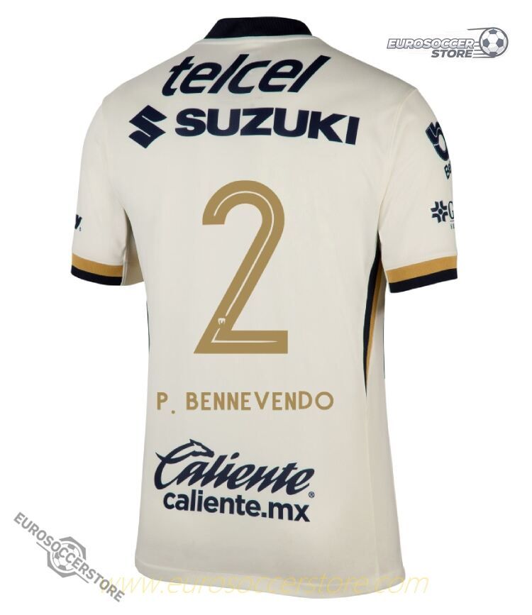 Pumas UNAM 25-26 Season Home Jersey with P. BENNEVENDO #2