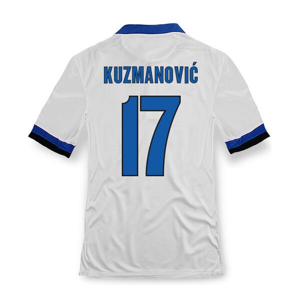 13-14 Inter Milan 17 Kuzmanovic Away White Soccer Jersey Shirt -
