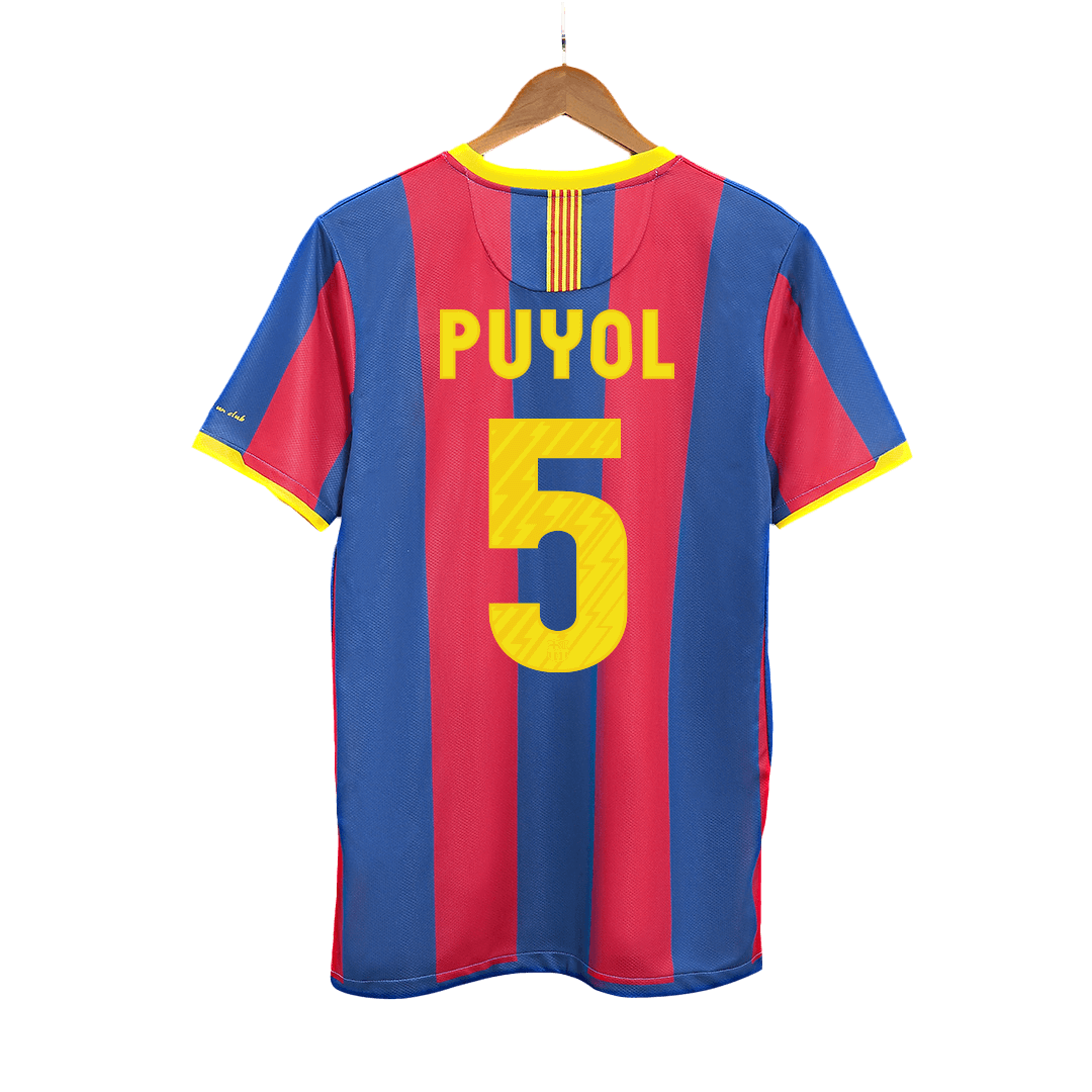 Retro PUYOL #5 2010/11 Barcelona Home  Soccer Jersey Authentic Kit