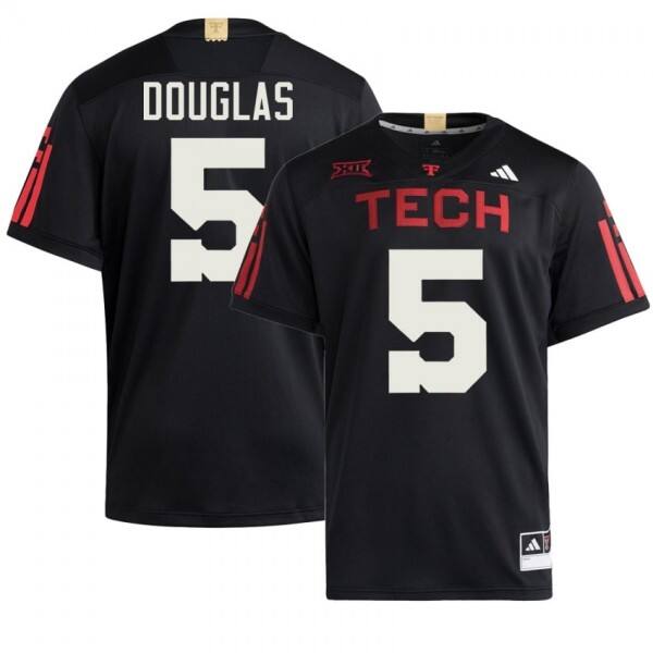 Ncaa Texas Tech Red Raiders Caleb Douglas #5 Men Red Premium Stitched