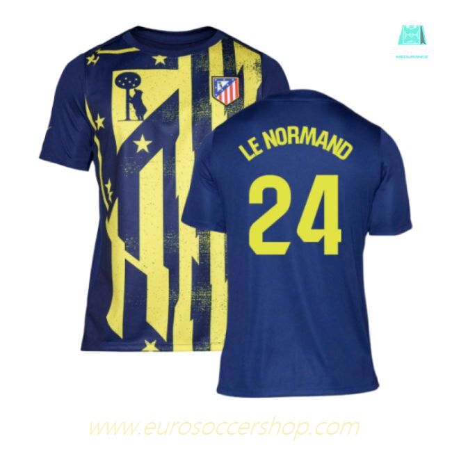 2025-2026 Atletico Madrid Pre-Match Shirt (Blue-Yellow) (Le Normand 24)