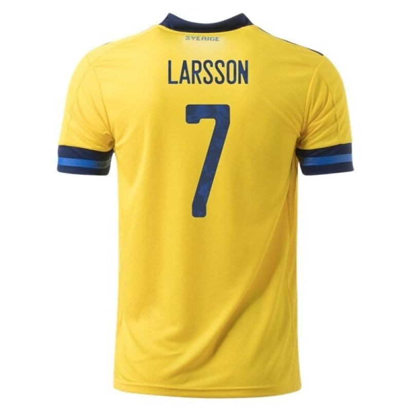 Euro 2020 Sweden Home Yellow Soccer Jersey Shirt 7 LARSSON - Official