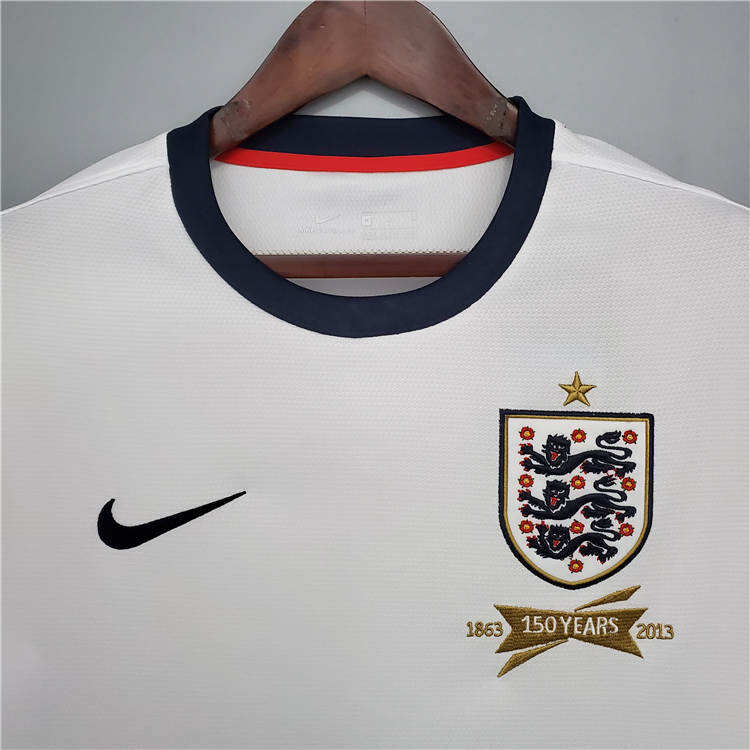 2013 England Home White Retro Soccer Jersey Football Shirt - Official