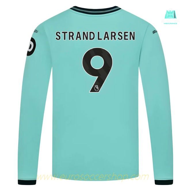 2025-2026 Wolves Long Sleeve Away Shirt (Kids) (Strand Larsen 9)