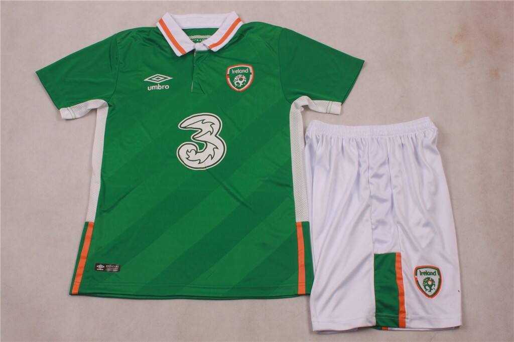 Kids Ireland Euro 2016 Home Soccer KitShirtShorts - Official Replica
