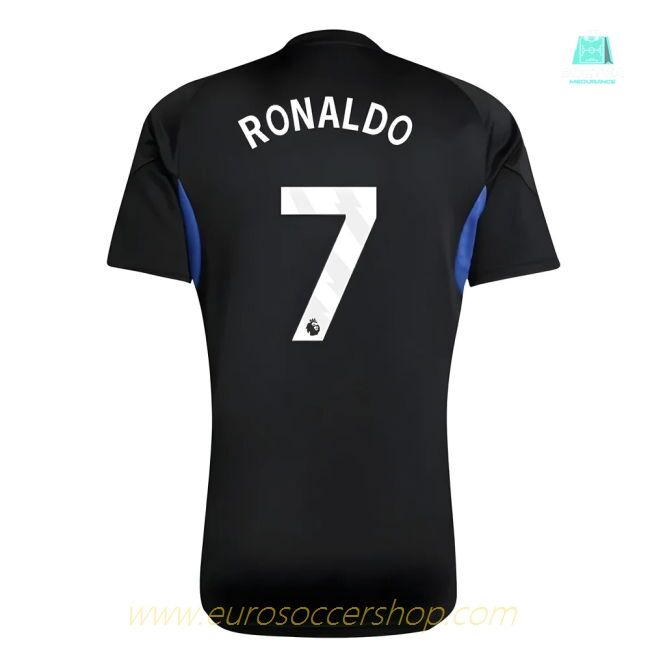 2025-2026 Man Utd EU Training Jersey (Black) - Kids (Ronaldo 7)