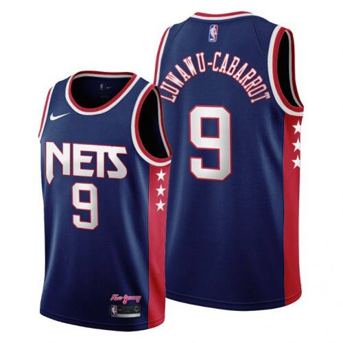 Brooklyn Brooklyn Nets #9 Timothe Luwawu-Cabarrot Womens 2021-22 City Edition Throwback 90s Wordmark Navy NBA Jersey Womens