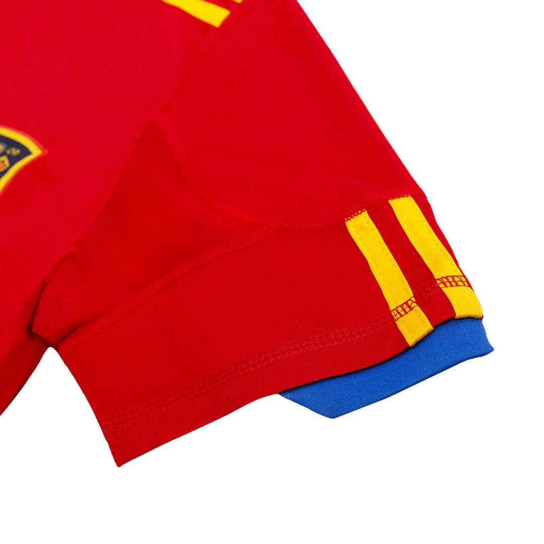 Retro XAVI #8 2010 Spain Home  Soccer Jersey Authentic Kit