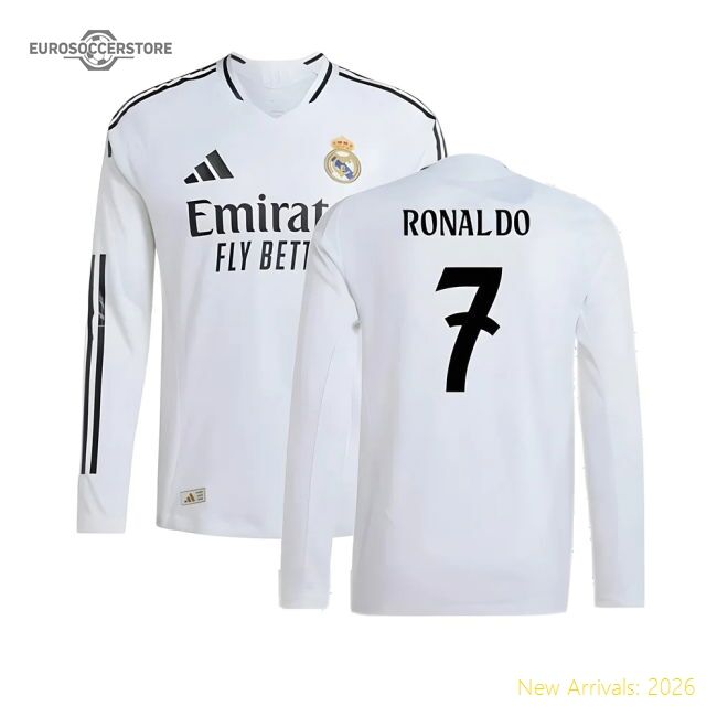 Excellent 2024-2025 Real Madrid Authentic Long Sleeve Home Jersey (
