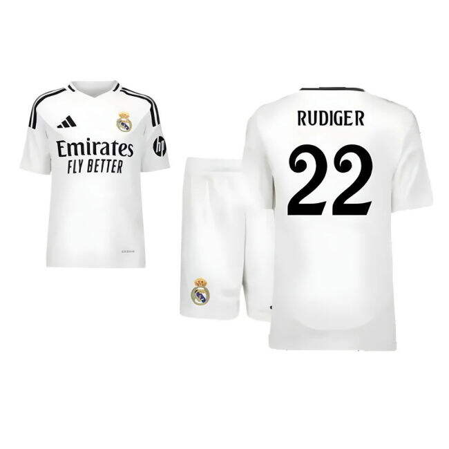 2026 Collection Real Madrid Home Soccer Jersey 2024-2025 (Rudiger 22)