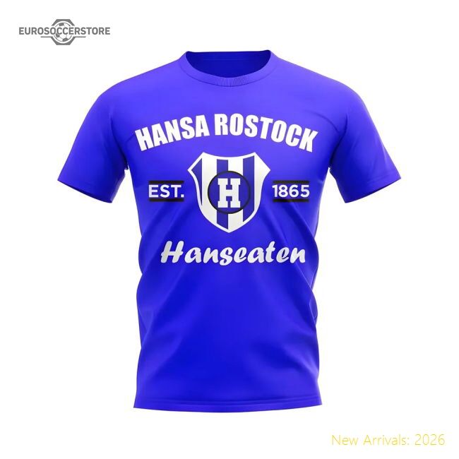 Top-grade Hansa Rostock Established Football Casual Tee (blue)