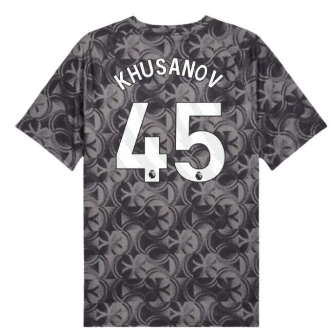 2025-2026 Man City Warm Up Jersey (Black) (Khusanov 45)