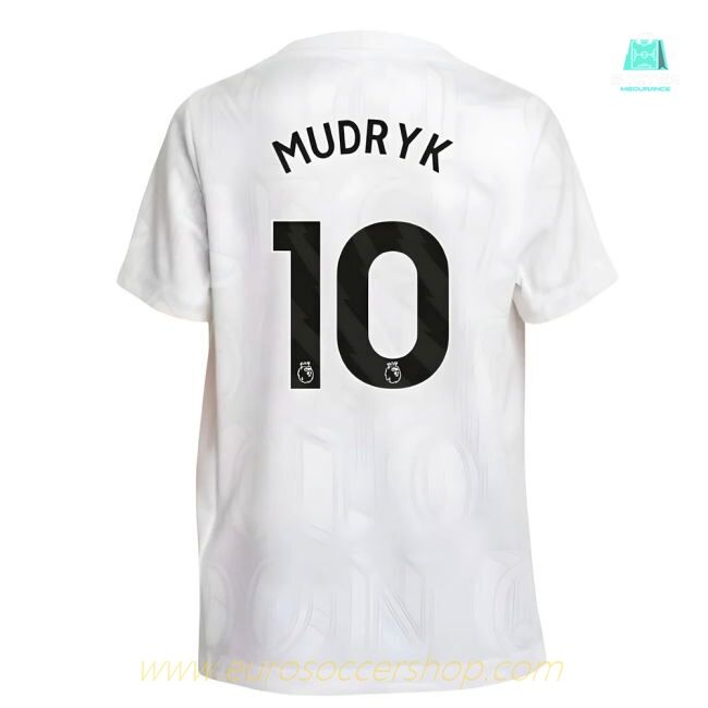 2025-2026 Chelsea Pre-Match Shirt (White) - Kids (Mudryk 10)