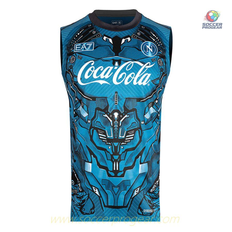 NAPLES Authentic 2025/26 Collection TRAINING JERSEY BLUE SLEEVELESS