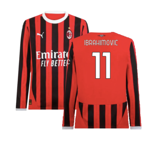 2024-2025 ACM Long Sleeve Home Shirt (Ibrahimovic 11) UV Protection
