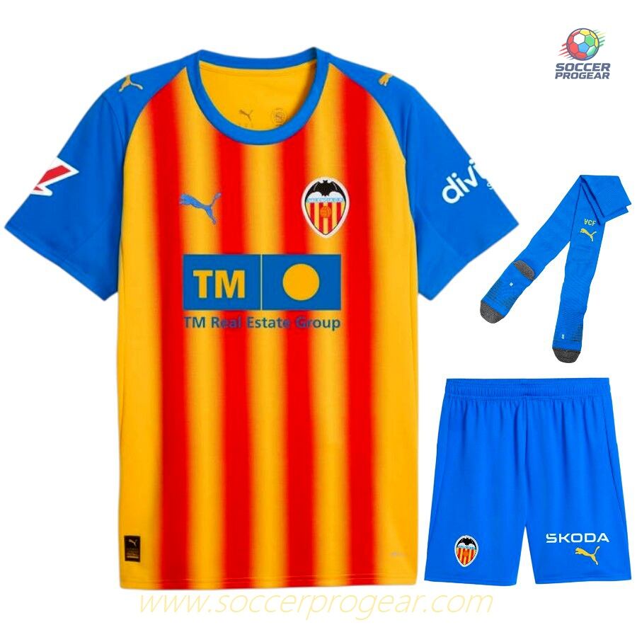 FC Valencia Third Youthren's Football Kit Team Jersey 2025-26 Edition