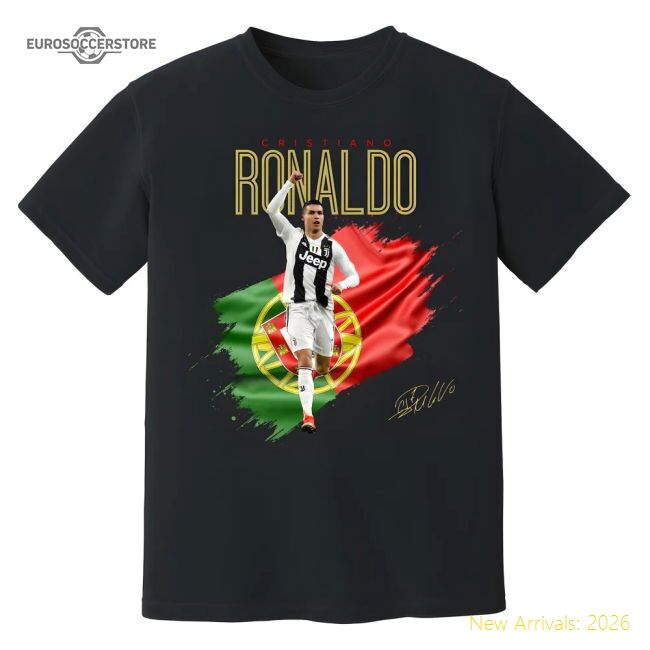 Premium Cristiano Ronaldo Old Lady Celebration Casual Tee (black)