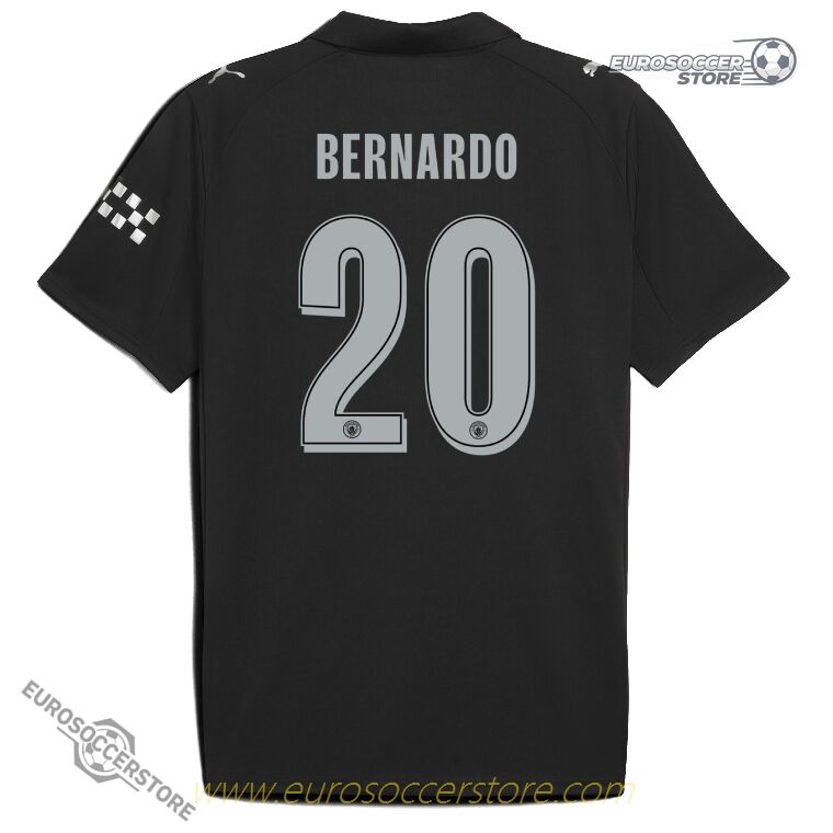 Manchester City's 25-26 UCL Away Jersey Featuring BERNARDO with Number 20