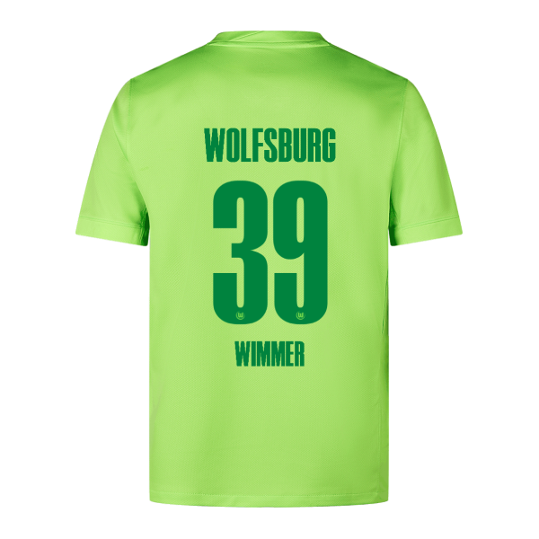 Wolfsburg's 24-25 Home Jersey Featuring Wimmer with Number 39