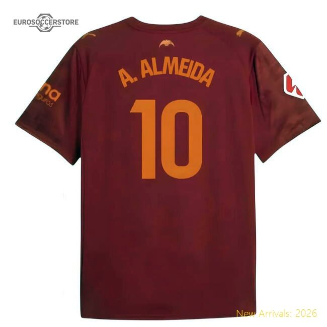 2025-2026 Valencia Away Pro-level Jersey A. Almeida Nike Dri-fit