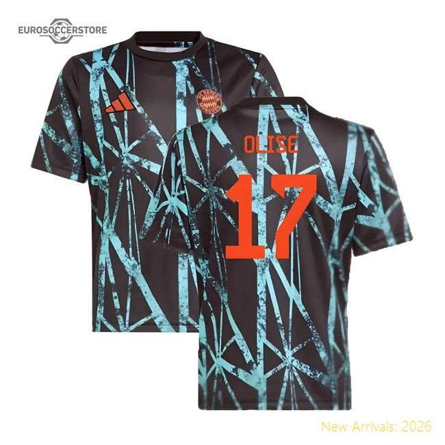 2024-2025 Bayern Munich Pre-match Shirt (black) - Kids (olise 17)