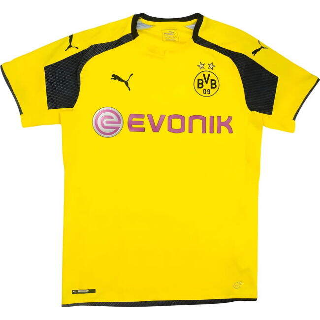 Licensed 2016-2017 Borussia Dortmund German Football Home Uniform