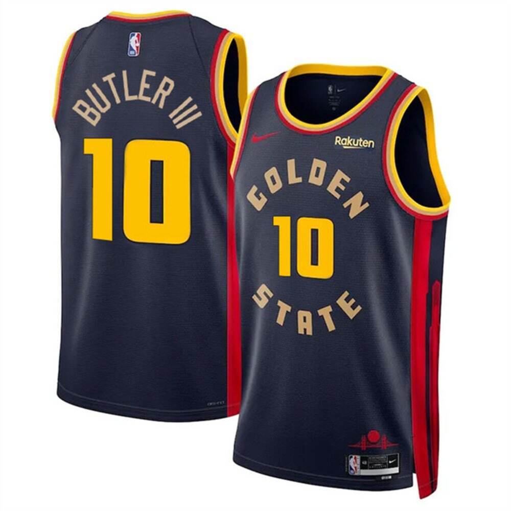 Official Jimmy Butler10 Golden State Warriors Jersey Navy - City...