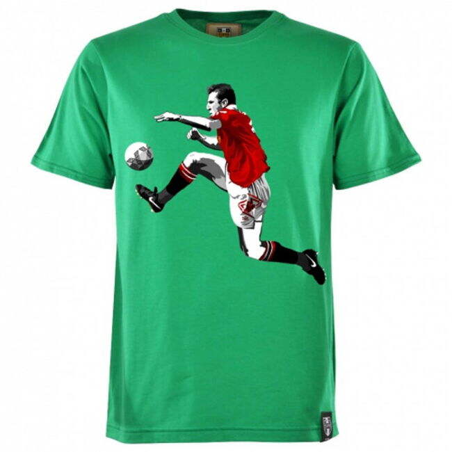 Adult Manchester Reds Retro Cantona T-Shirt (Green)