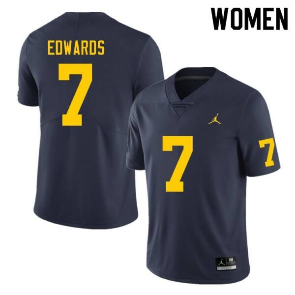 Michigan Wolverines Women Navy #7 Jordan Team Color Elite Series