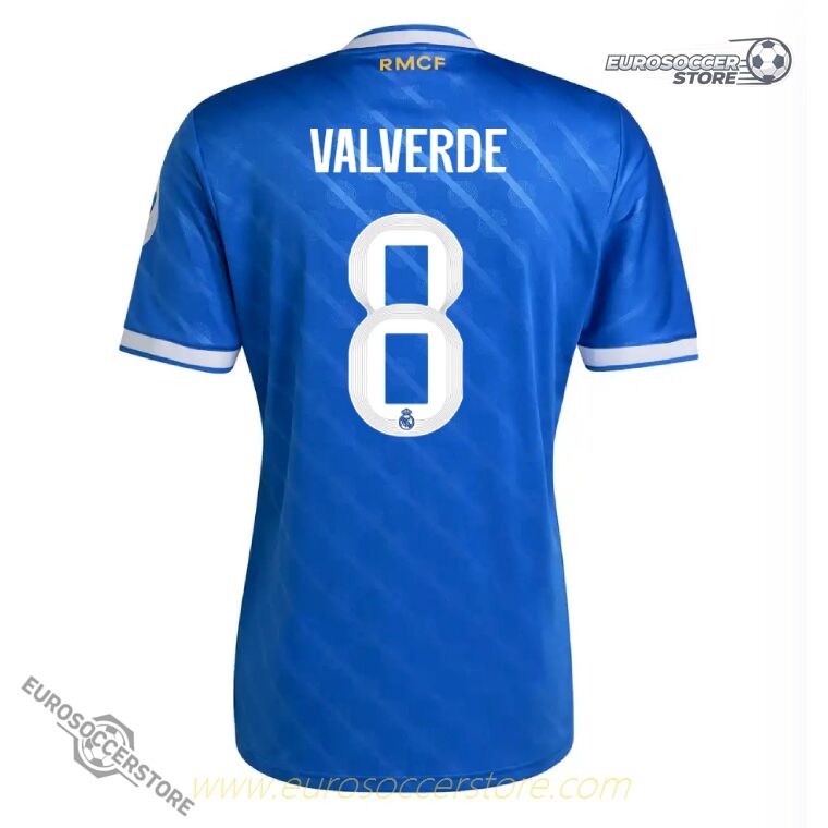 Real Madrid's Third Jersey for the 25-26 season, featuring VALVERDE with the number 8.