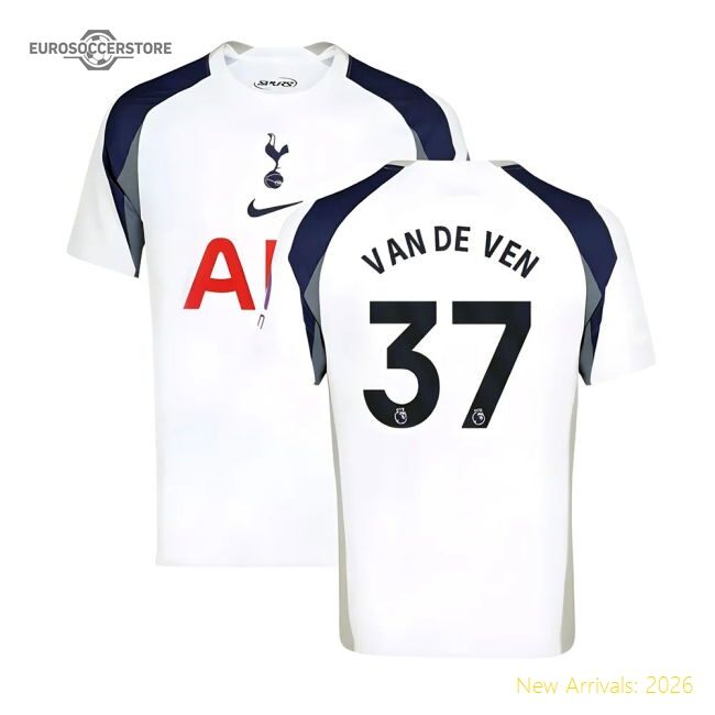 Authentic 2025-2026 Tottenham Hotspur Home Shirt (van De Ven 37)