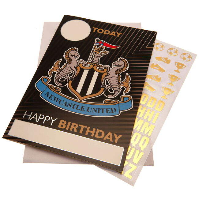retro Newcastle United FC Birthday Card With Stickers