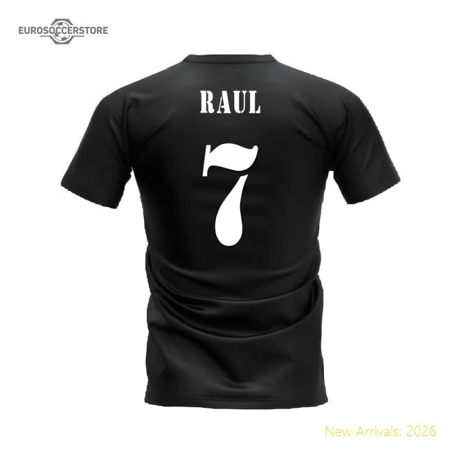 Real Madrid 2002-2003 Retro Shirt T-shirt (black) (raul 7)