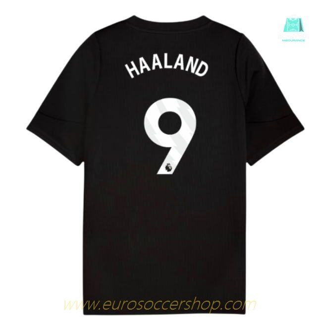 2025-2026 Man City Training Jersey (Black) - Kids (Haaland 9)
