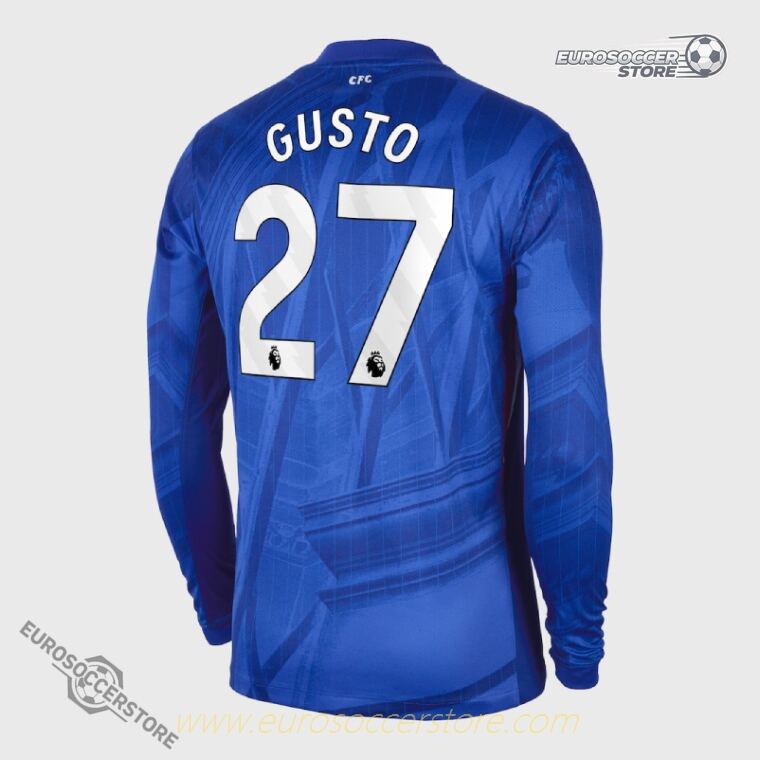 Long Sleeve Home Jersey of Chelsea Featuring GUSTO 27 for the 25-26 Season