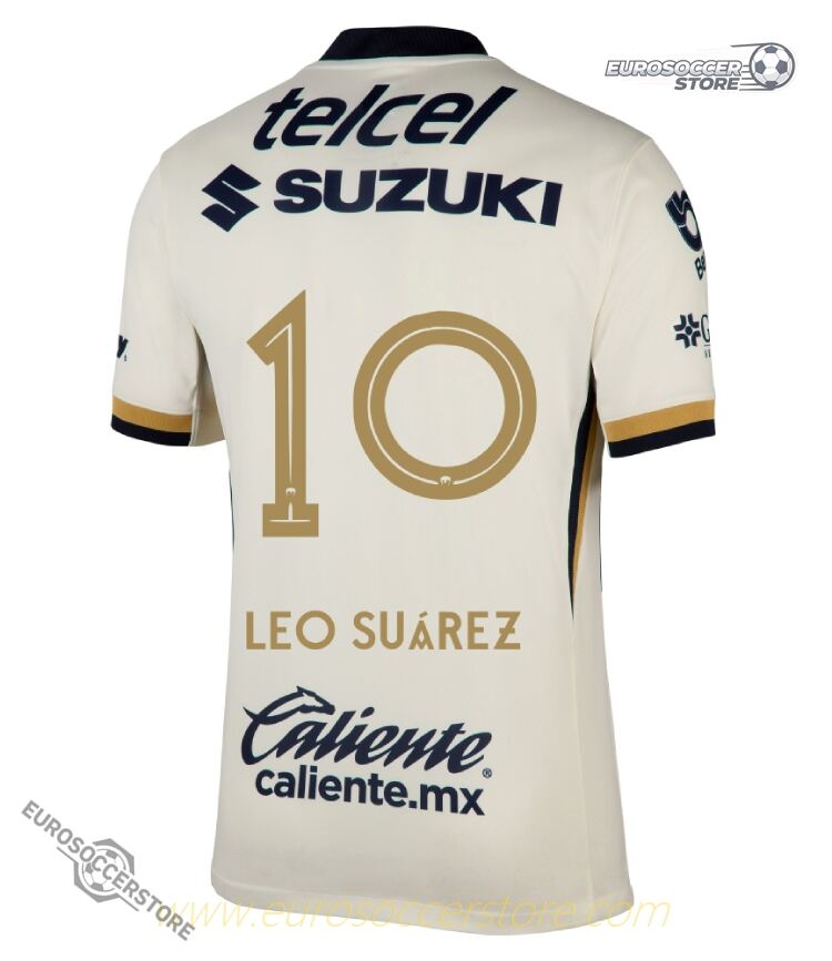 LEO SUÁREZ 10 Pumas UNAM Home Jersey for the 25-26 season