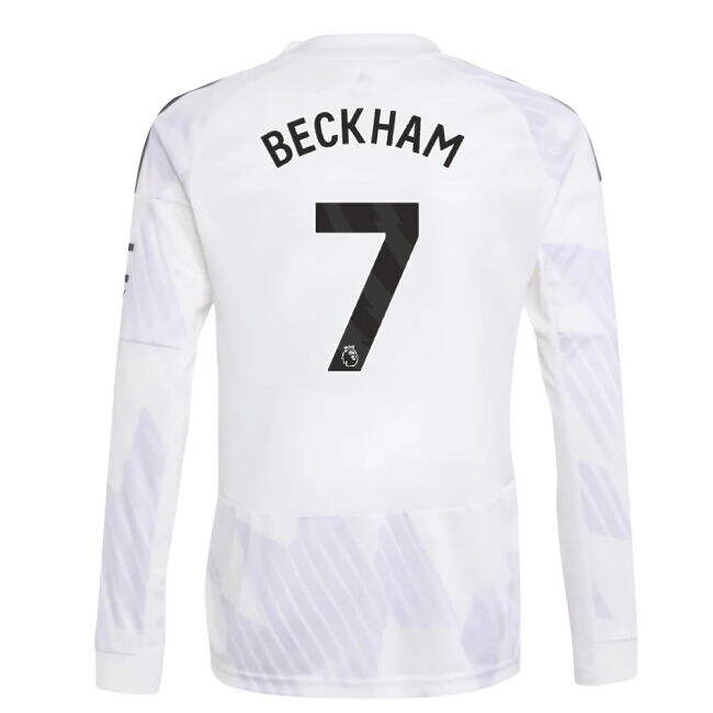 2025-2026 Man Utd Long Sleeve Away Shirt (Kids) (Beckham 7) - authe...