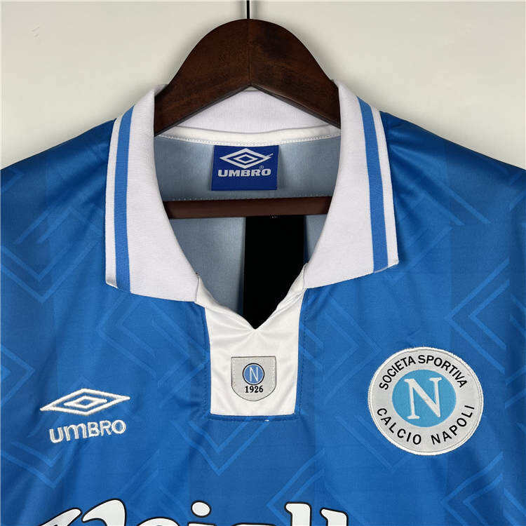 9394 Napoli Retro Football Shirt Home Blue Soccer Shirt - Official