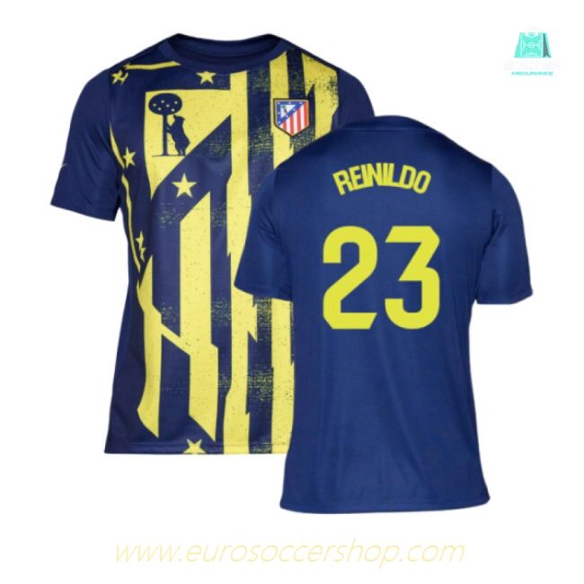 2025-2026 Atletico Madrid Pre-Match Shirt (Blue-Yellow) (Reinildo 23)