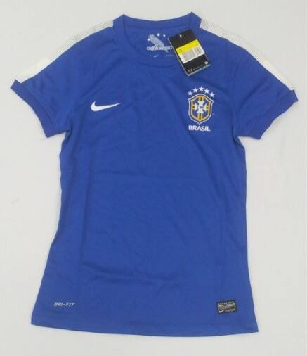 13-14 Brazil Away Blue Women's Jersey Shirt - Official Replica 923