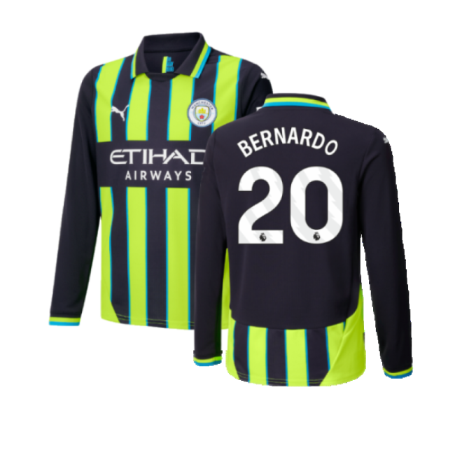 Man City 2024-20 Away Football Shirt Bernardo Signature 20 L M S Kids