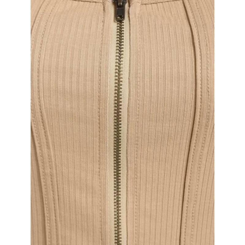 Ribbed Full Zip Cropped Cami Top FN5124