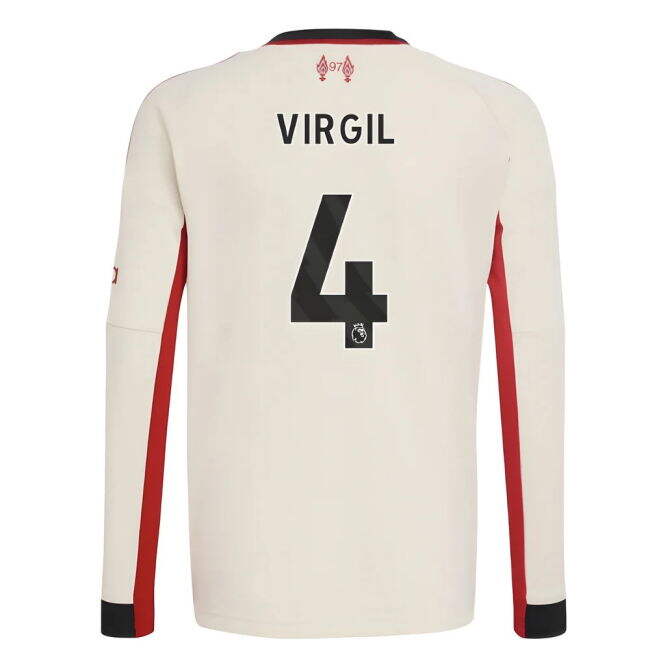 Liverpool 2025-20 Away Football Kit Virgil Name & Number L S Kids