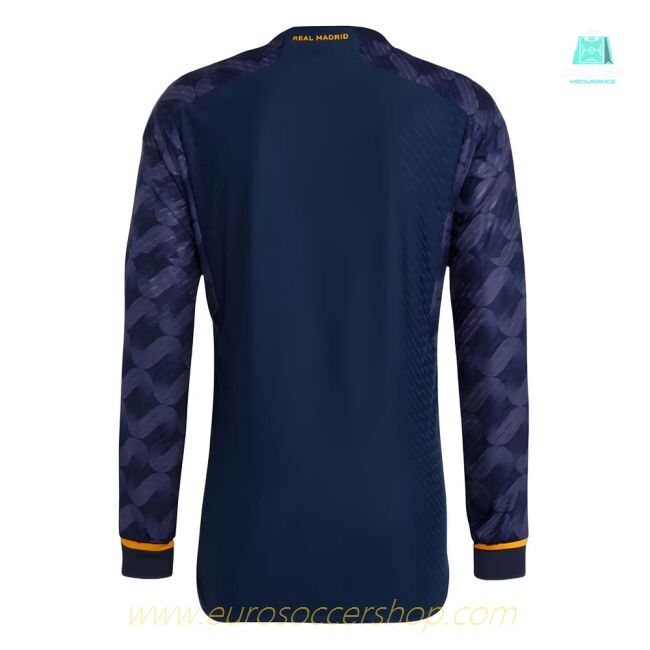 2023-2024 Real Madrid Authentic Long Sleeve Away Shirt (Bellingham 5)