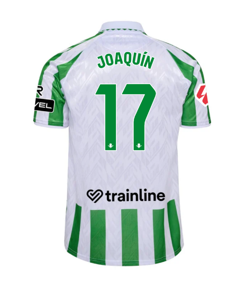 Real Betis 24-25 Season Home Jersey, Featuring JOAQUÍN with Number 17
